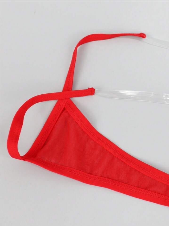 Crimson Sheer Mesh Thong